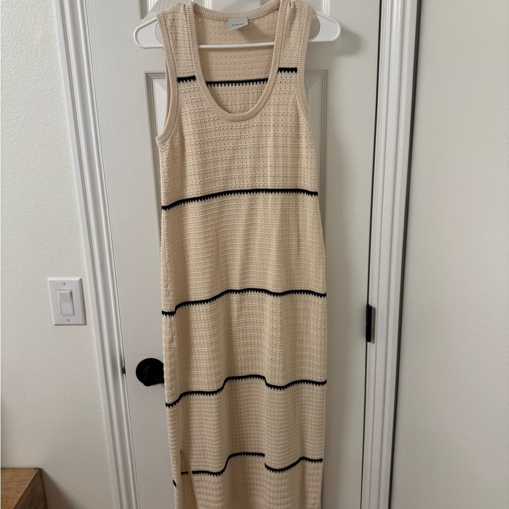 Varley Cream and Black Knit Maxi Dress